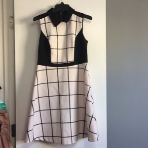 Loft windowpane dress with Peter Pan collar